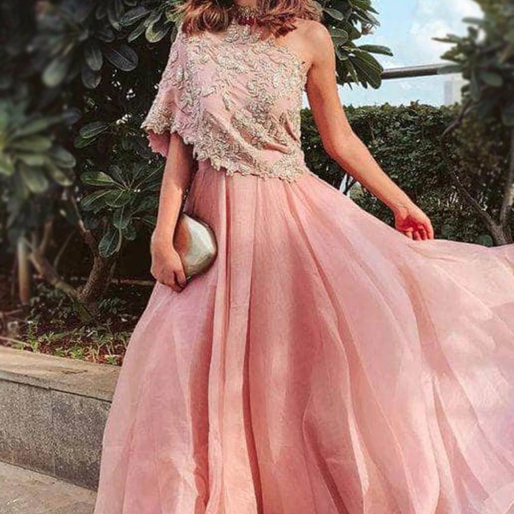 Elegant Salmon Pink Indo-Western Lehenga - NWT - UNOPENED